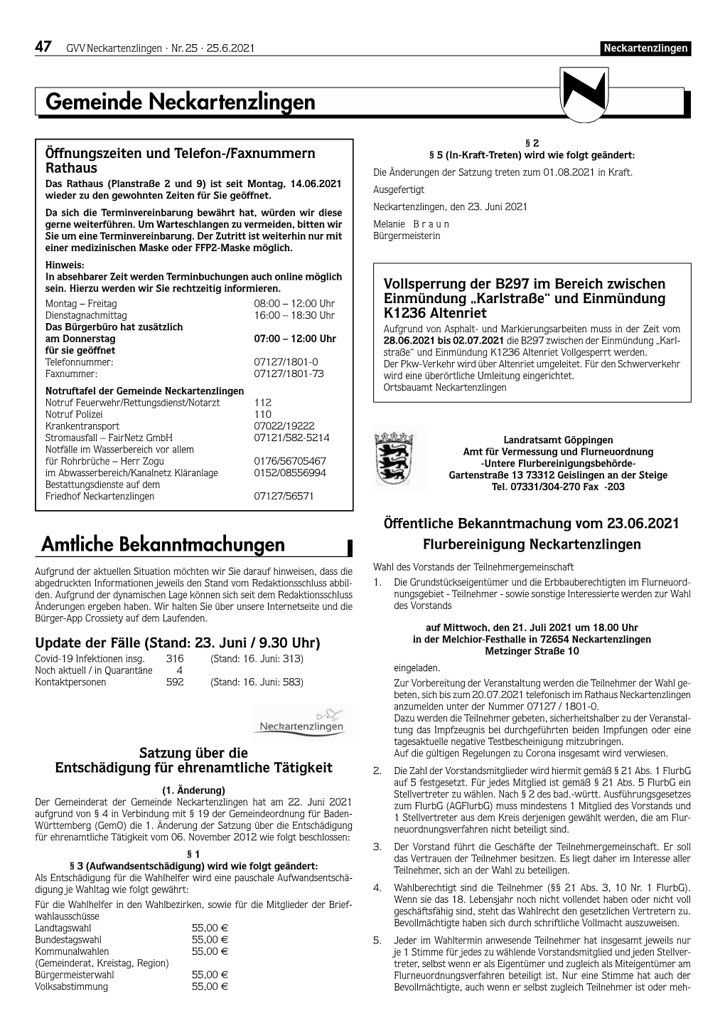 Amtliche Bekanntmachungen KW25