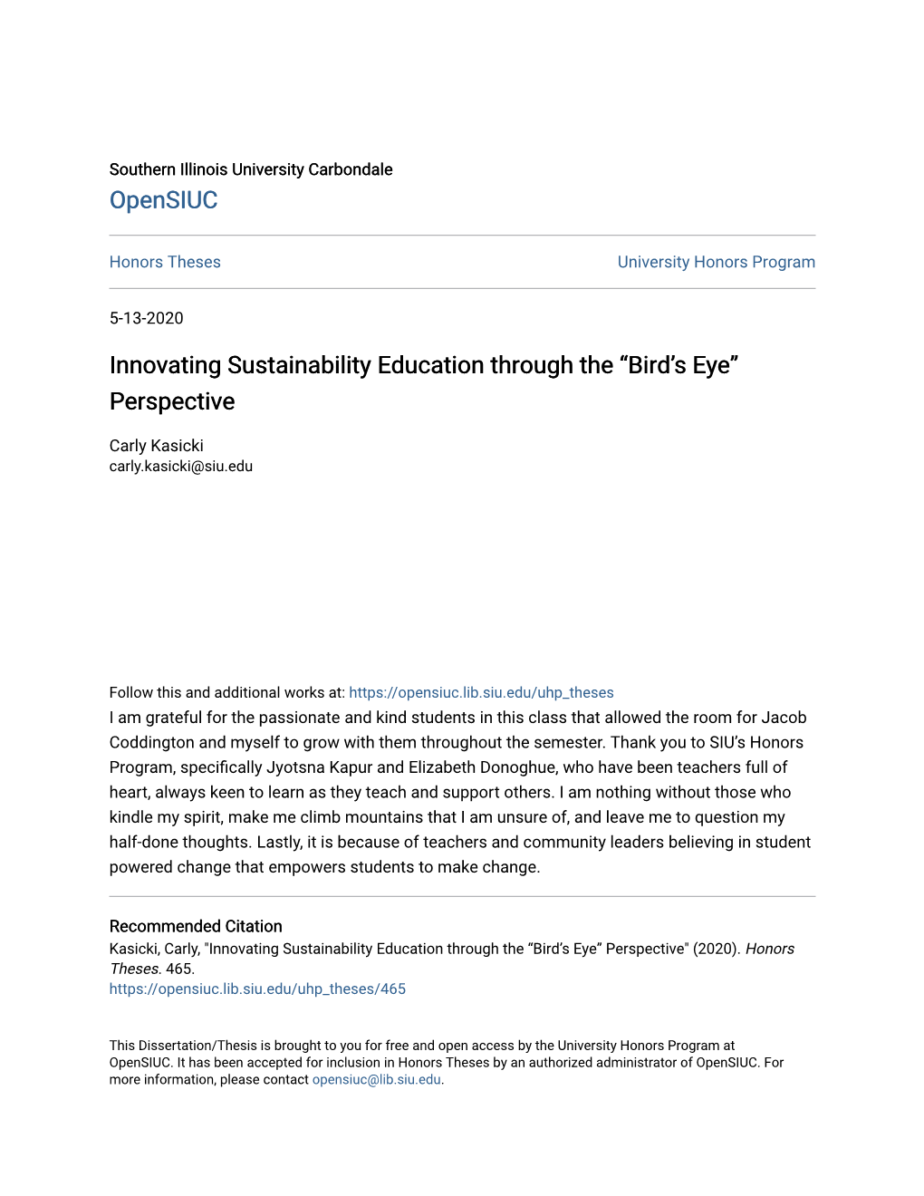Innovating Sustainability Education Through the “Bird’S Eye” Perspective