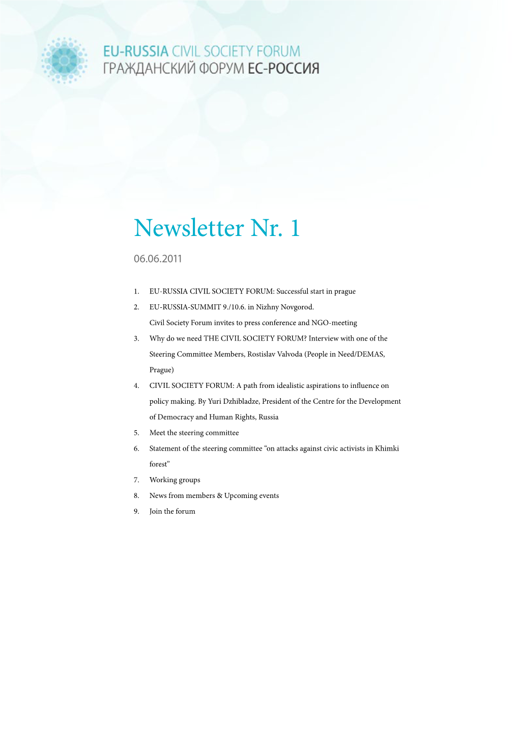 Newsletter 06/2011