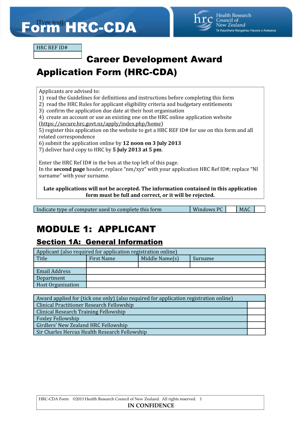 HRC-CDA Form s1