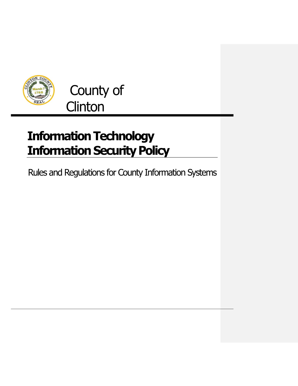 Information Technology Security Policy 2012