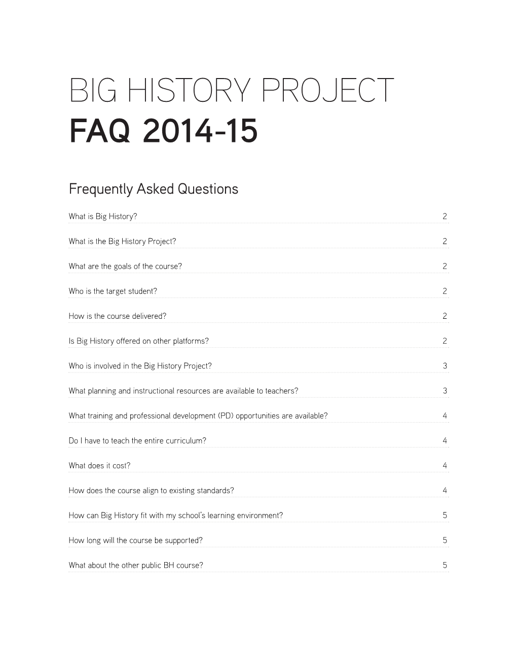 Big History Project Faq 2014-15