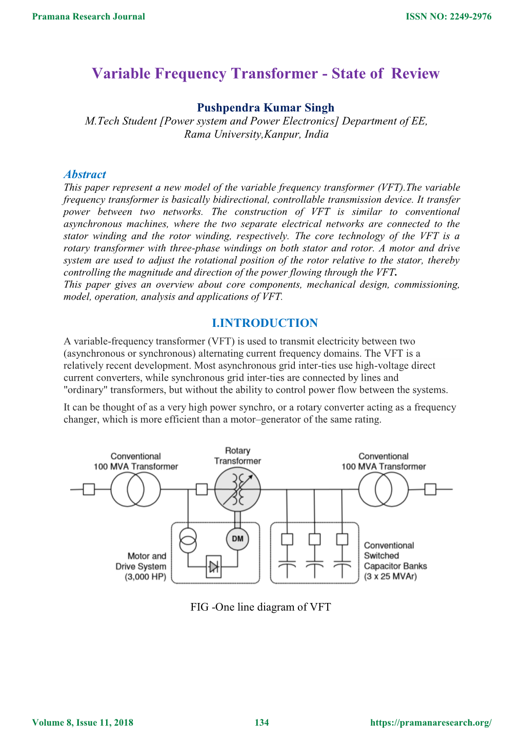 Variable Frequency Transformer - State of Review