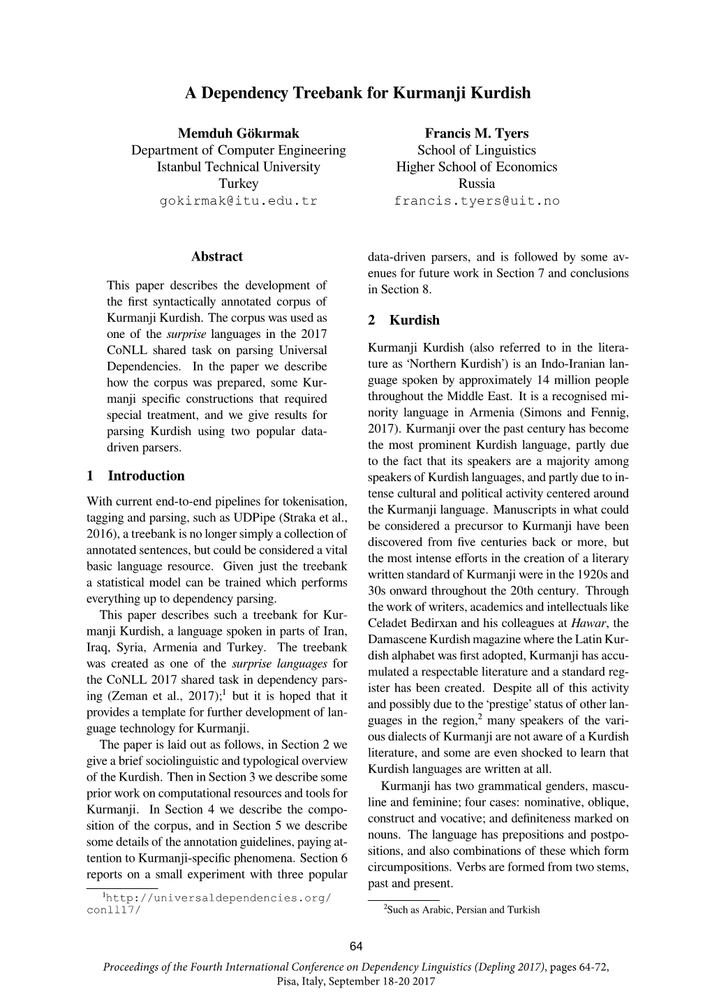 A Dependency Treebank for Kurmanji Kurdish