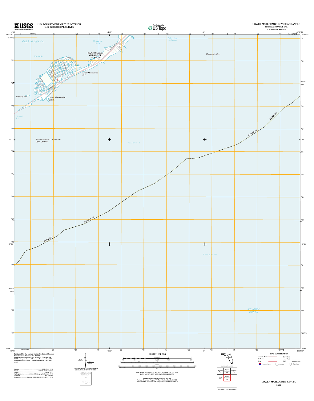 USGS 7.5-Minute Image Map for Lower Matecumbe Key, Florida