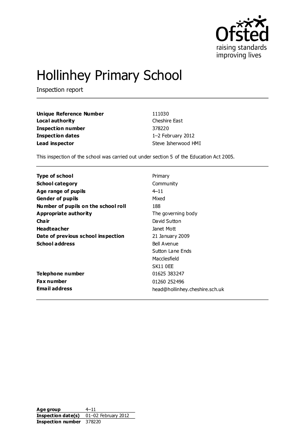 Hollinhey Primary School Inspection Report