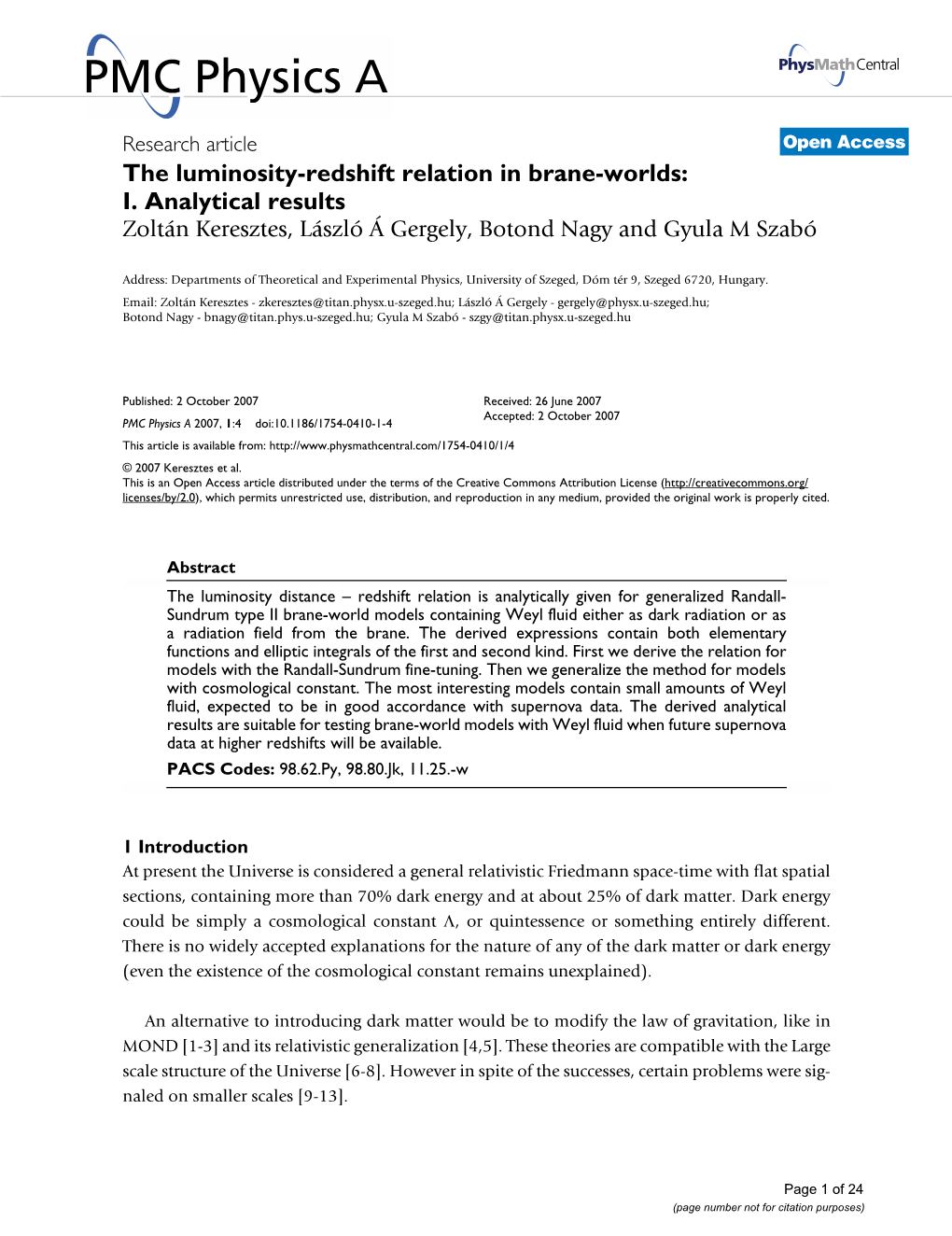 The Luminosity-Redshift Relation in Brane-Worlds: I