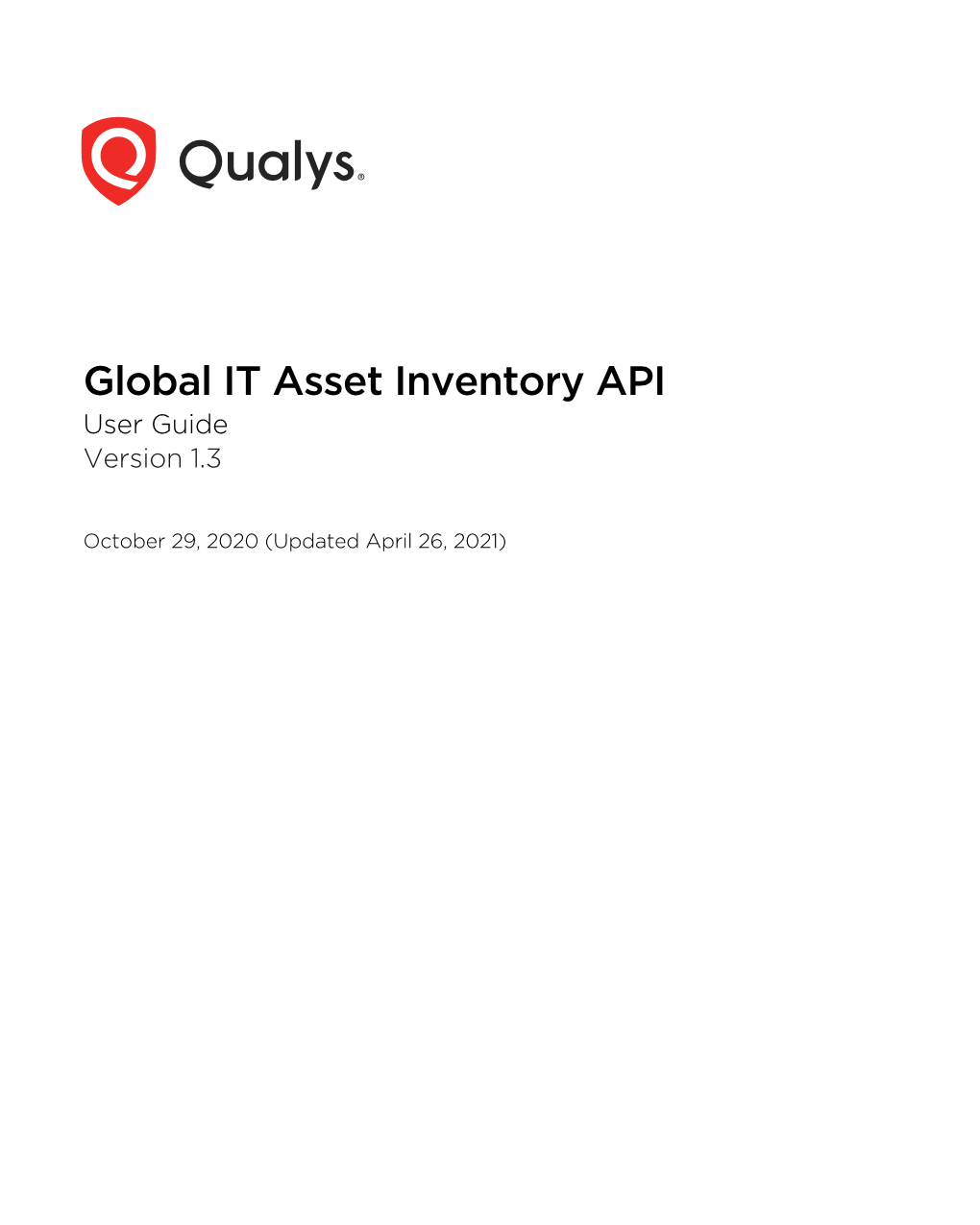 Qualys Global IT Asset Inventory API User Guide