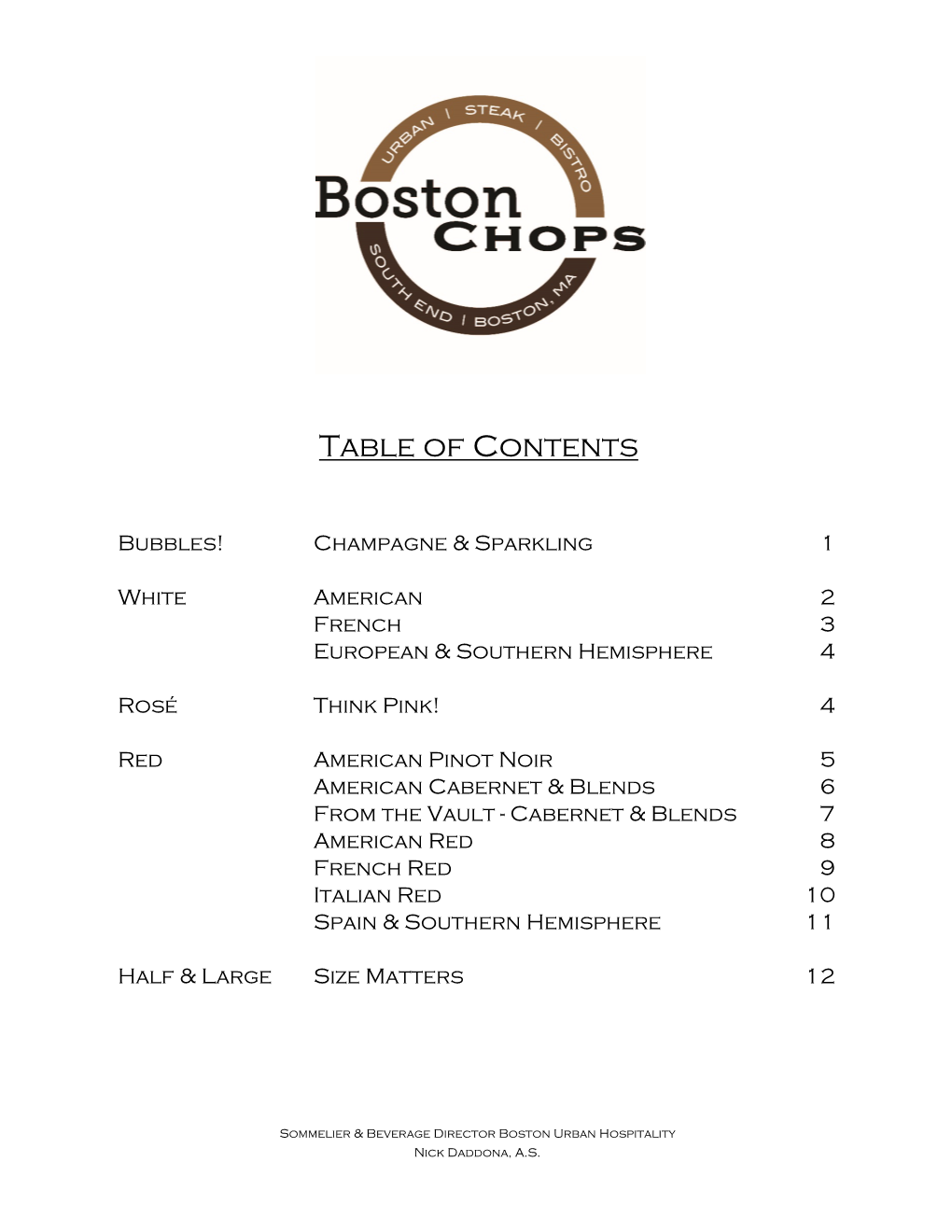 Table of Contents