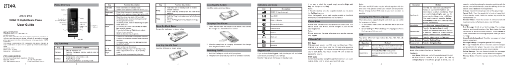 User Guide Number Keys USB Port Keys • in Contacts List, Press the Left Key Or Right Open the Back Cover 1