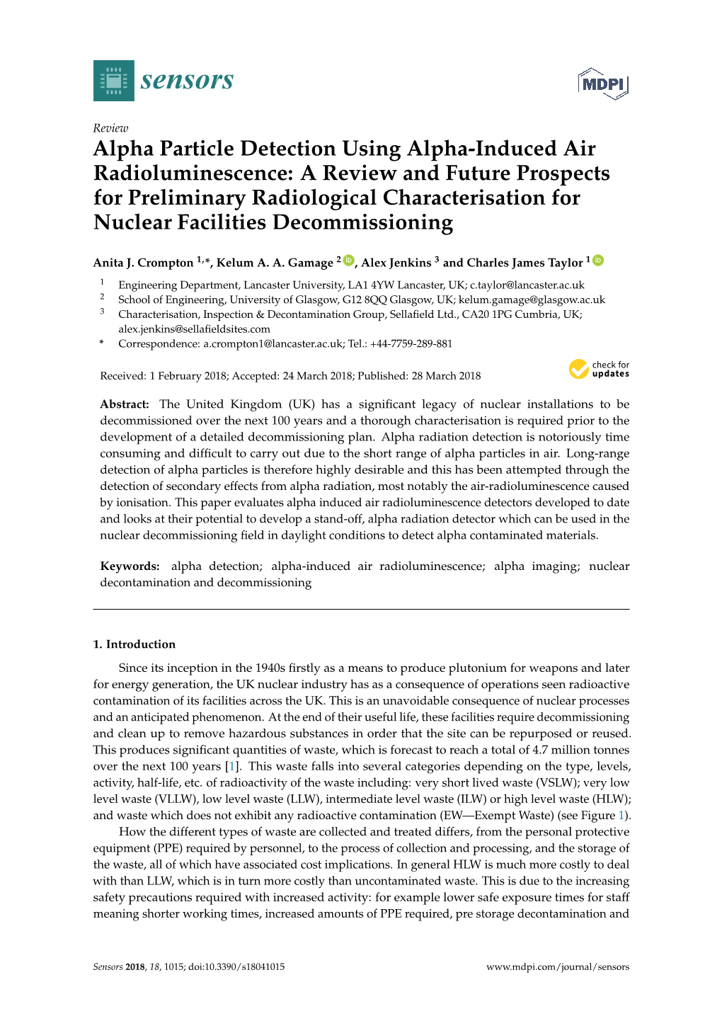 Alpha Particle Detection Using Alpha-Induced Air