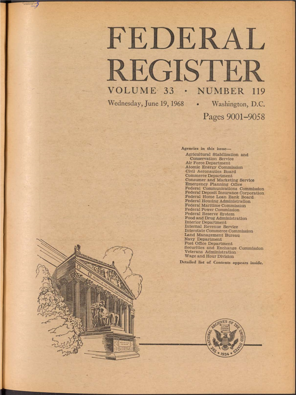 Federal Register Volume 33 • Number 119