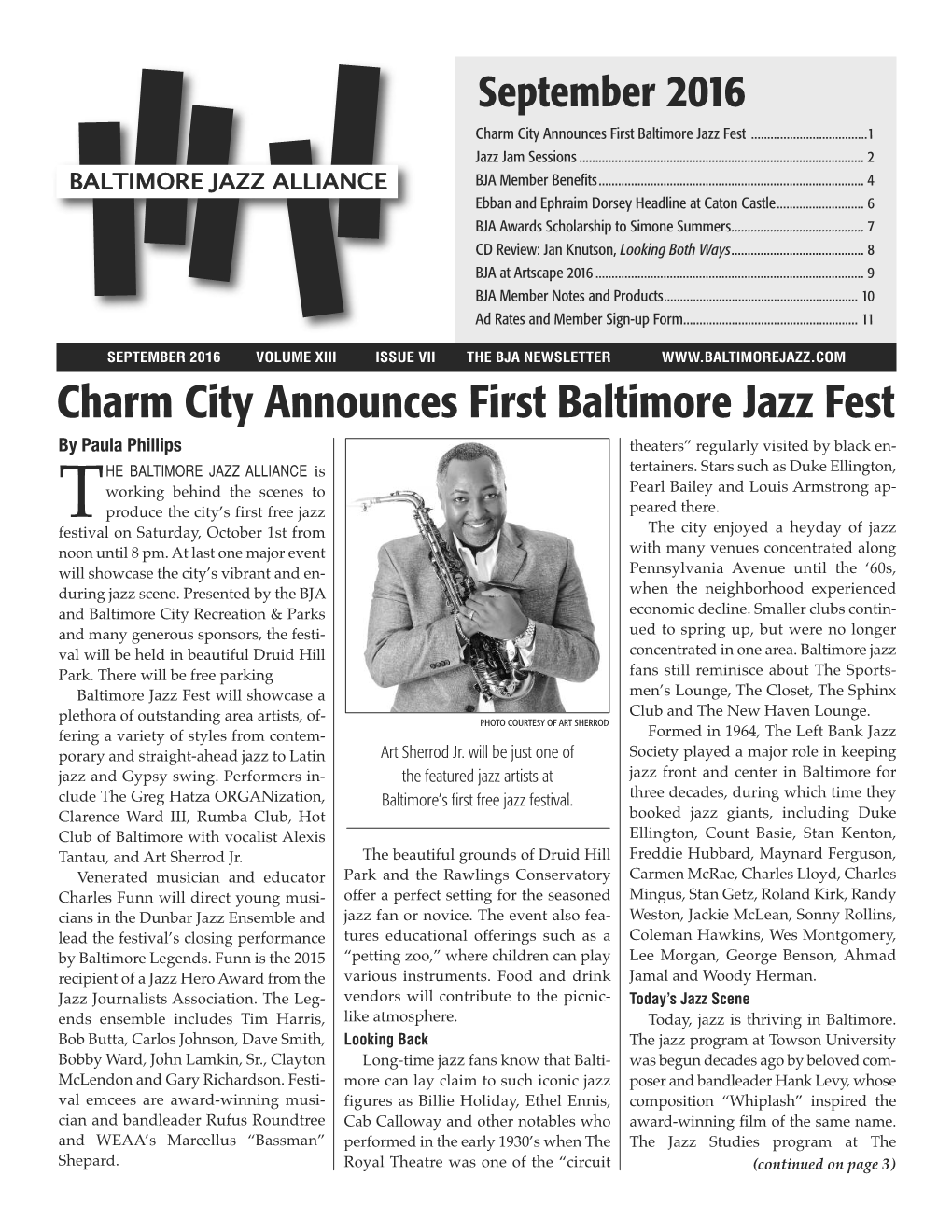 Charm City Announces First Baltimore Jazz Fest