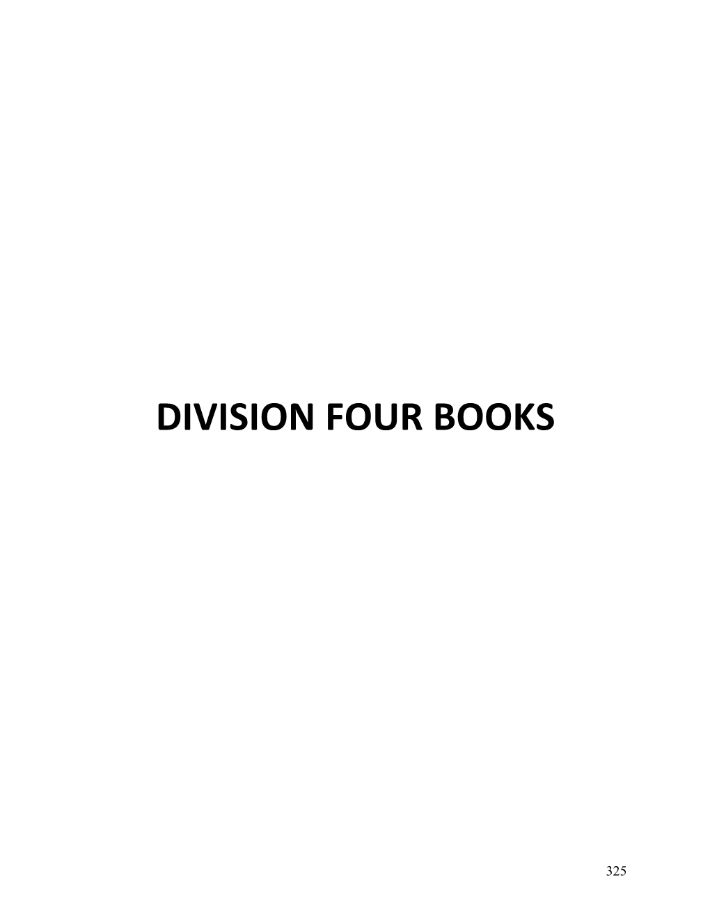 Division Four Books