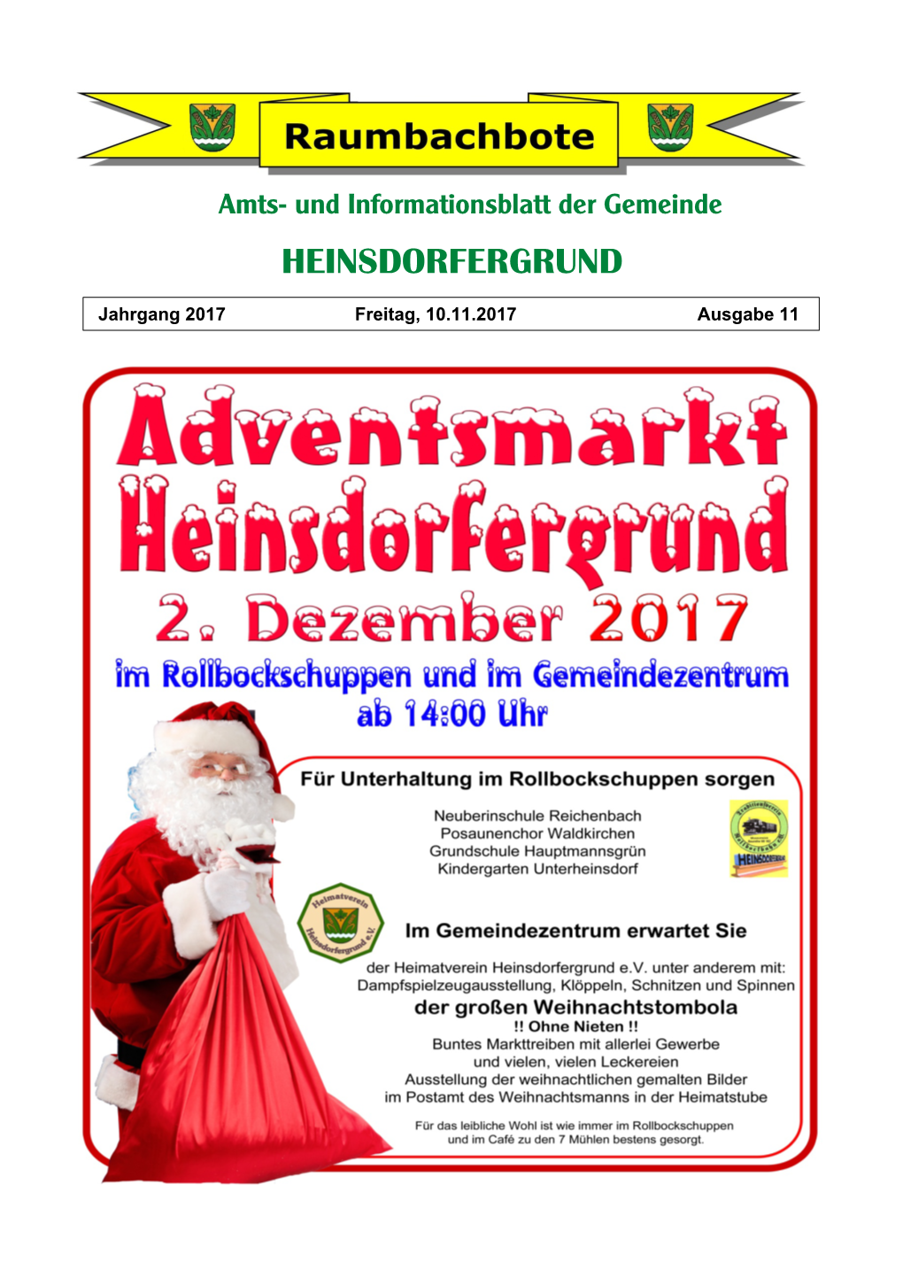 Amts- Und Informationsblatt Der Gemeinde HEINSDORFERGRUND