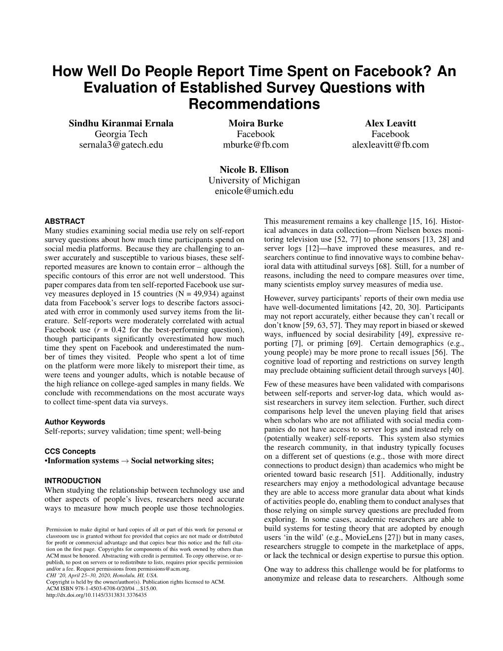 How Well Do People Report Time Spent on Facebook? an Evaluation