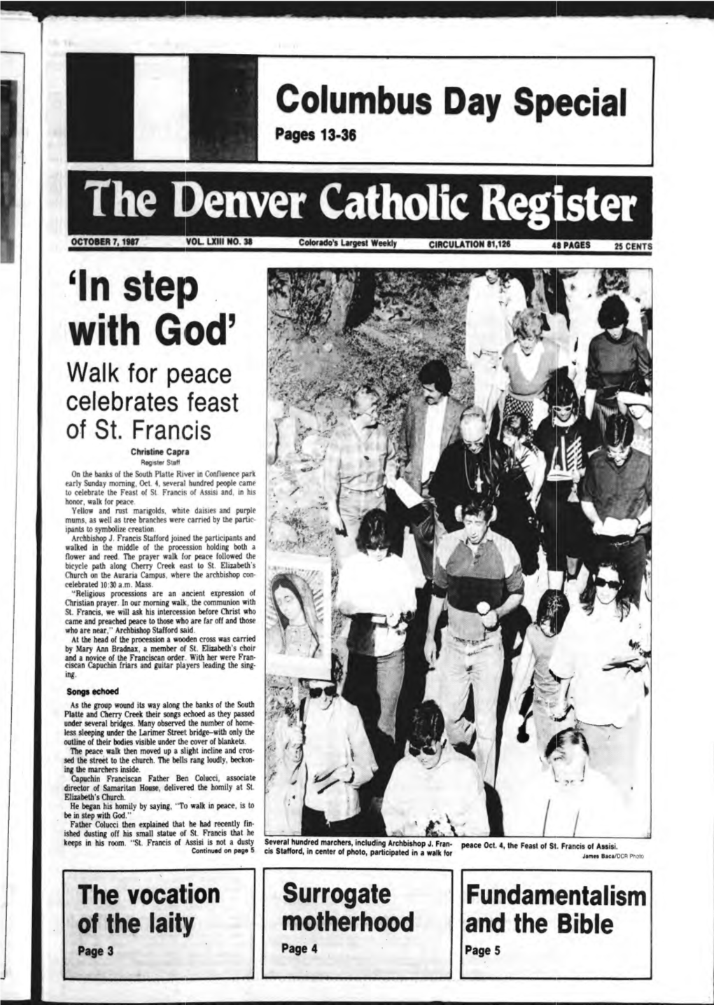 'In Step with God' Walk for Peace Celebrates Feast of St