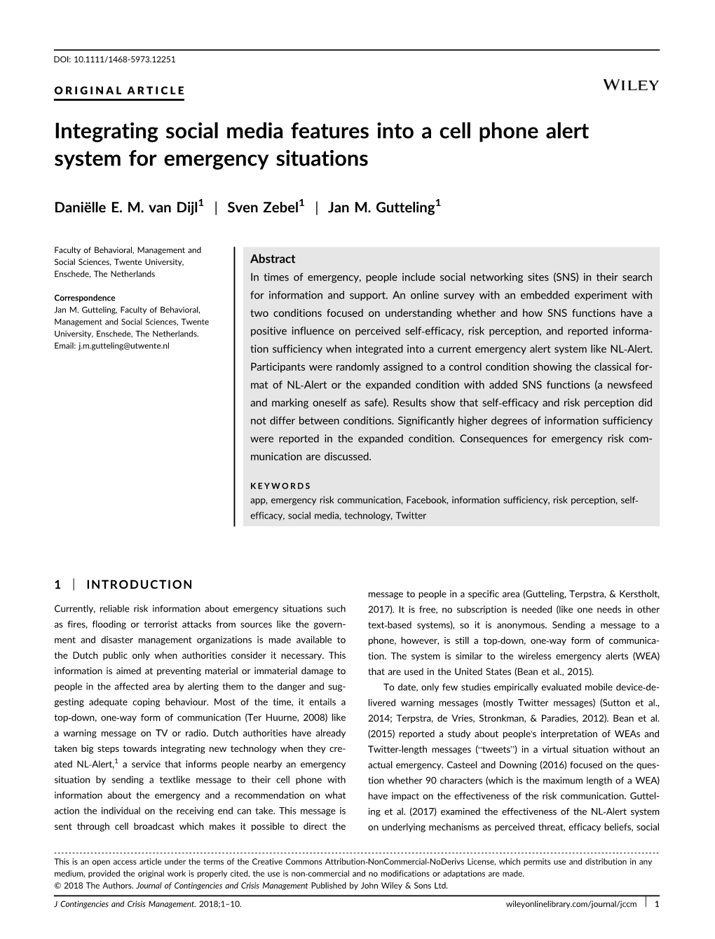 Integrating Social Media Features Into a Cell Phone Alert System for Emergency Situations