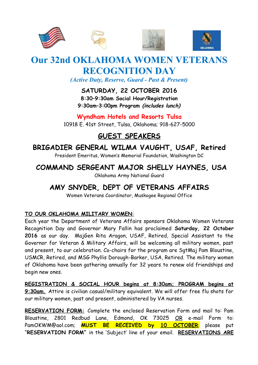 Our 32Nd OKLAHOMA WOMEN VETERANS RECOGNITION DAY