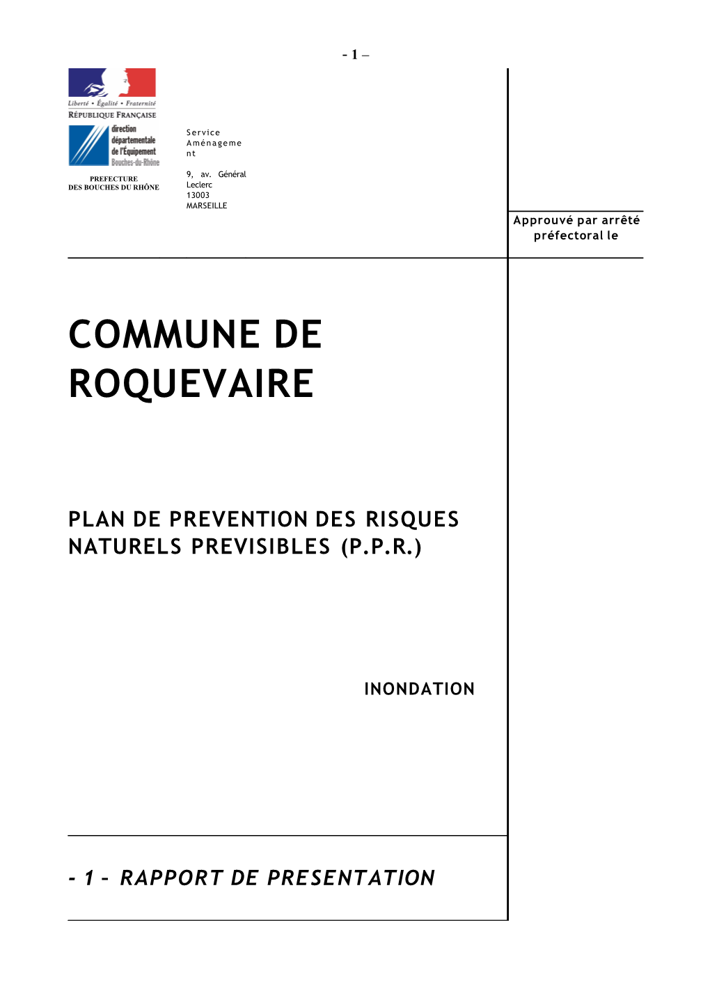 Rapport PPR Plan De Cuques Inondations