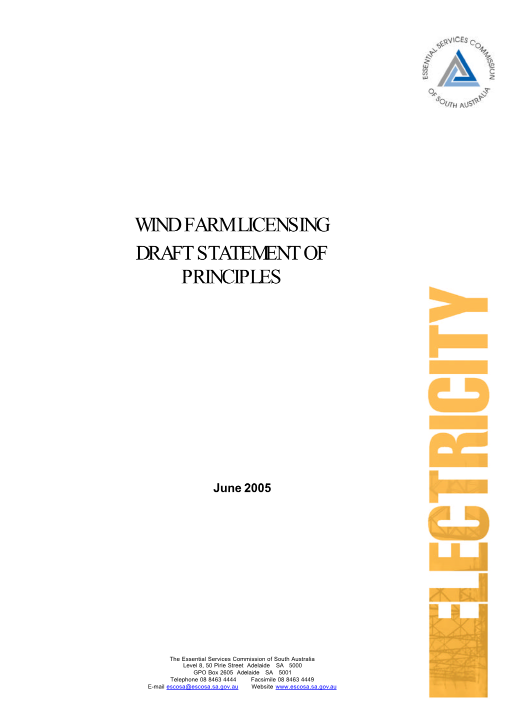 Wind Farm Licensing Draft Statement of Principles