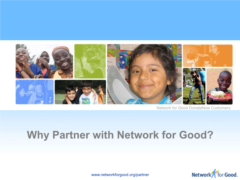 Why Partner with Network for Good?