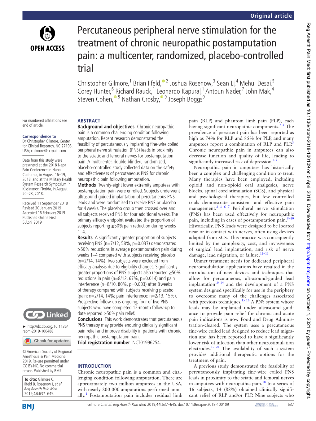 Percutaneous Peripheral Nerve Stimulation for the Treatment Of