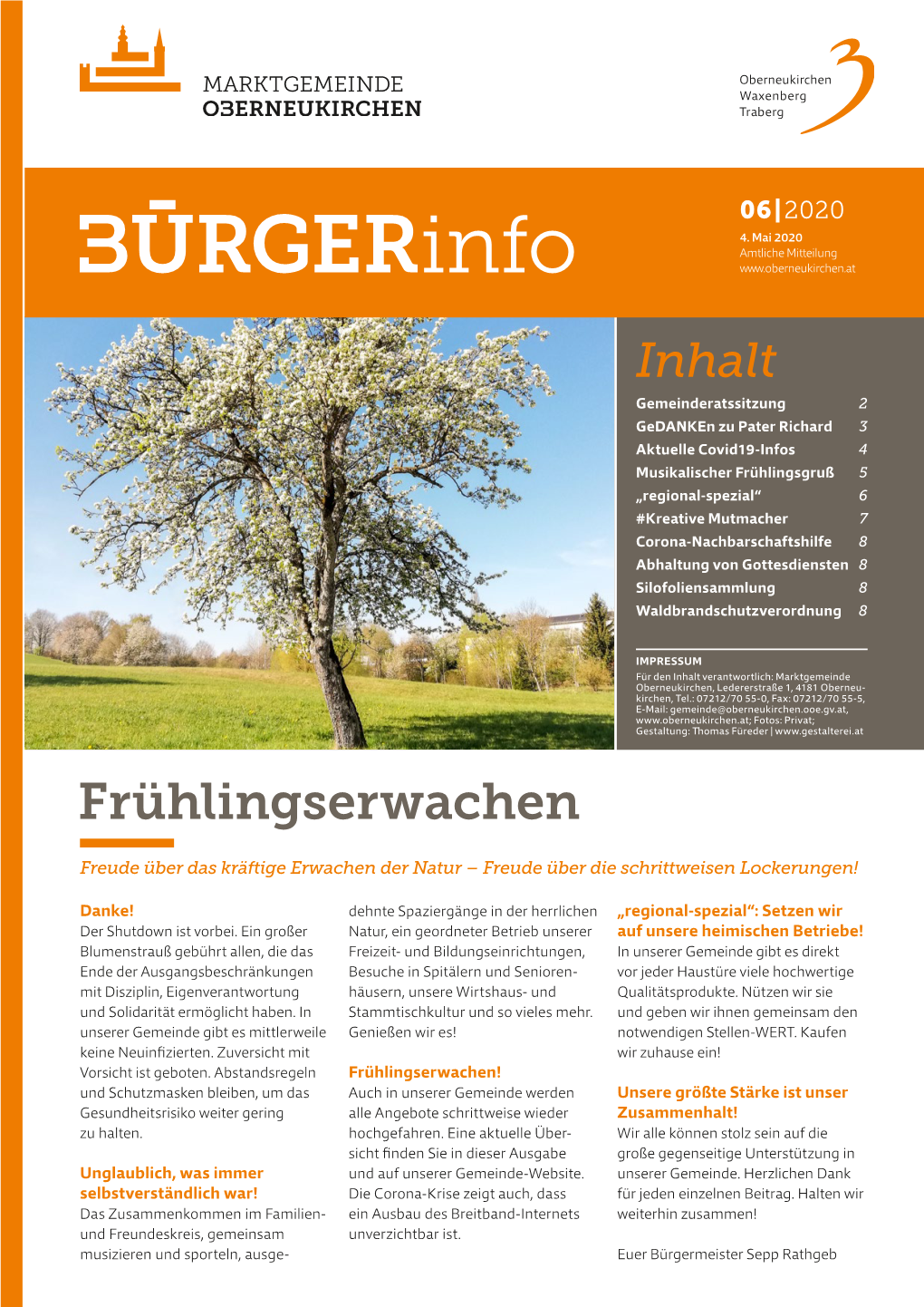 Bürgerinfo Der Marktgemeinde Oberneukirchen – Ausgabe 6-2020