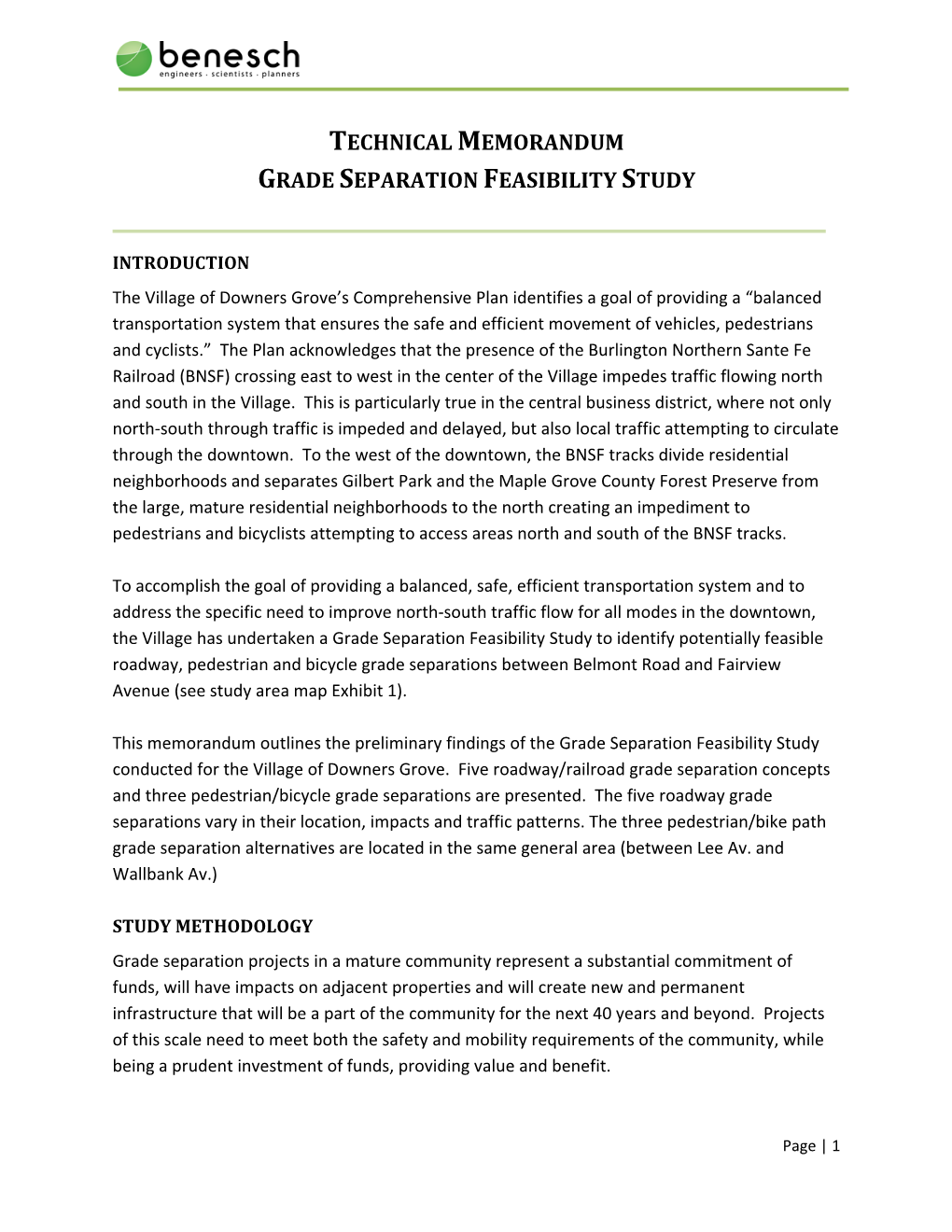 Technical Memorandum Grade Separation Feasibility Study