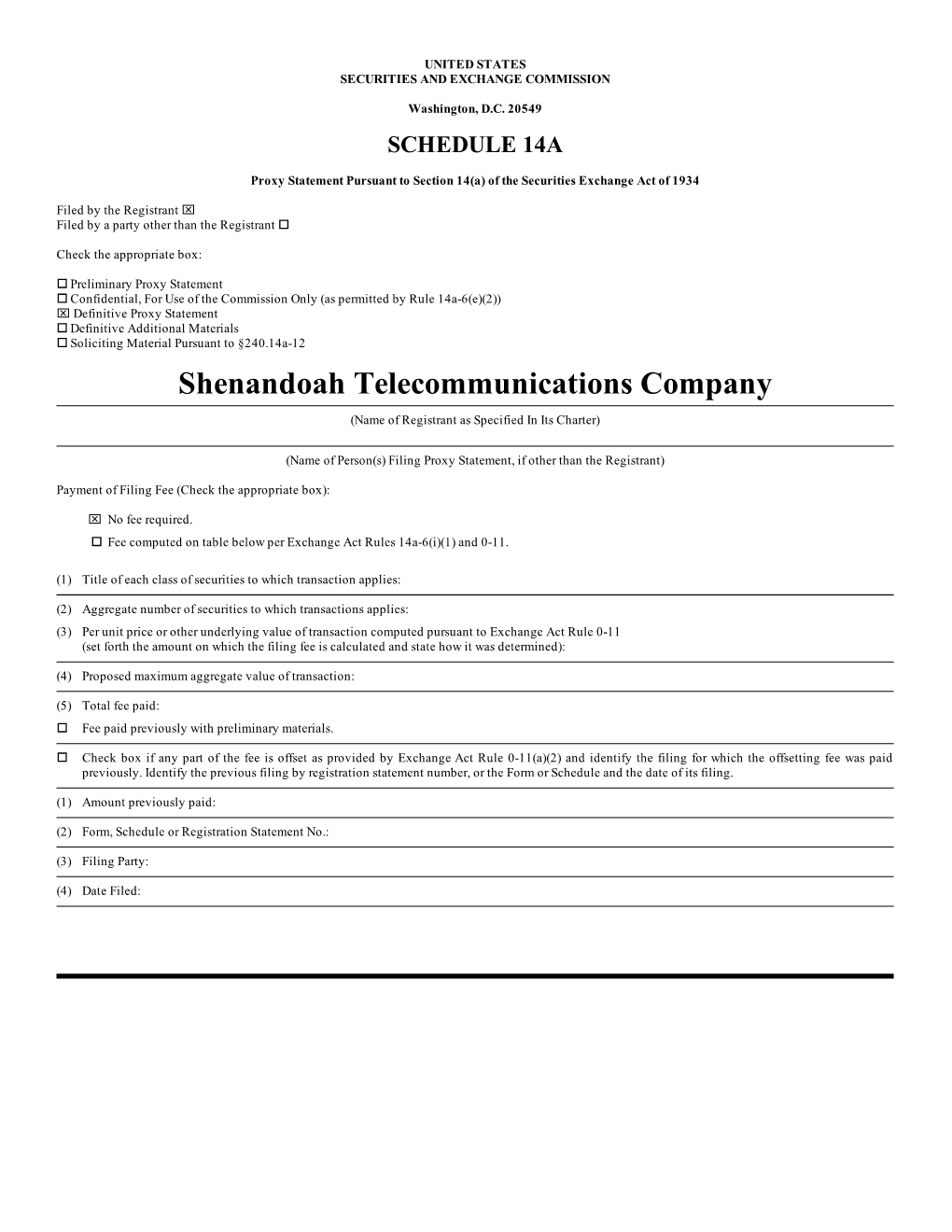 Shenandoah Telecommunications Company