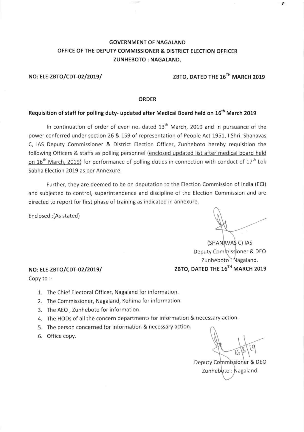 Ln Continuation of Order of Even No. Dated 13Th March, 2019 and In