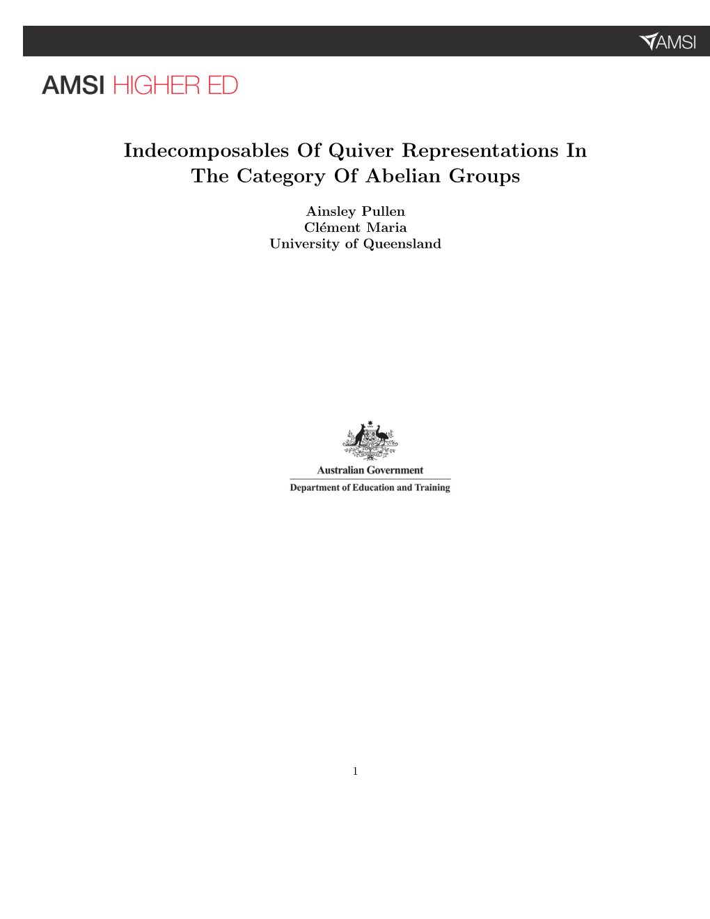 Indecomposables of Quiver Representations in the Category of Abelian Groups