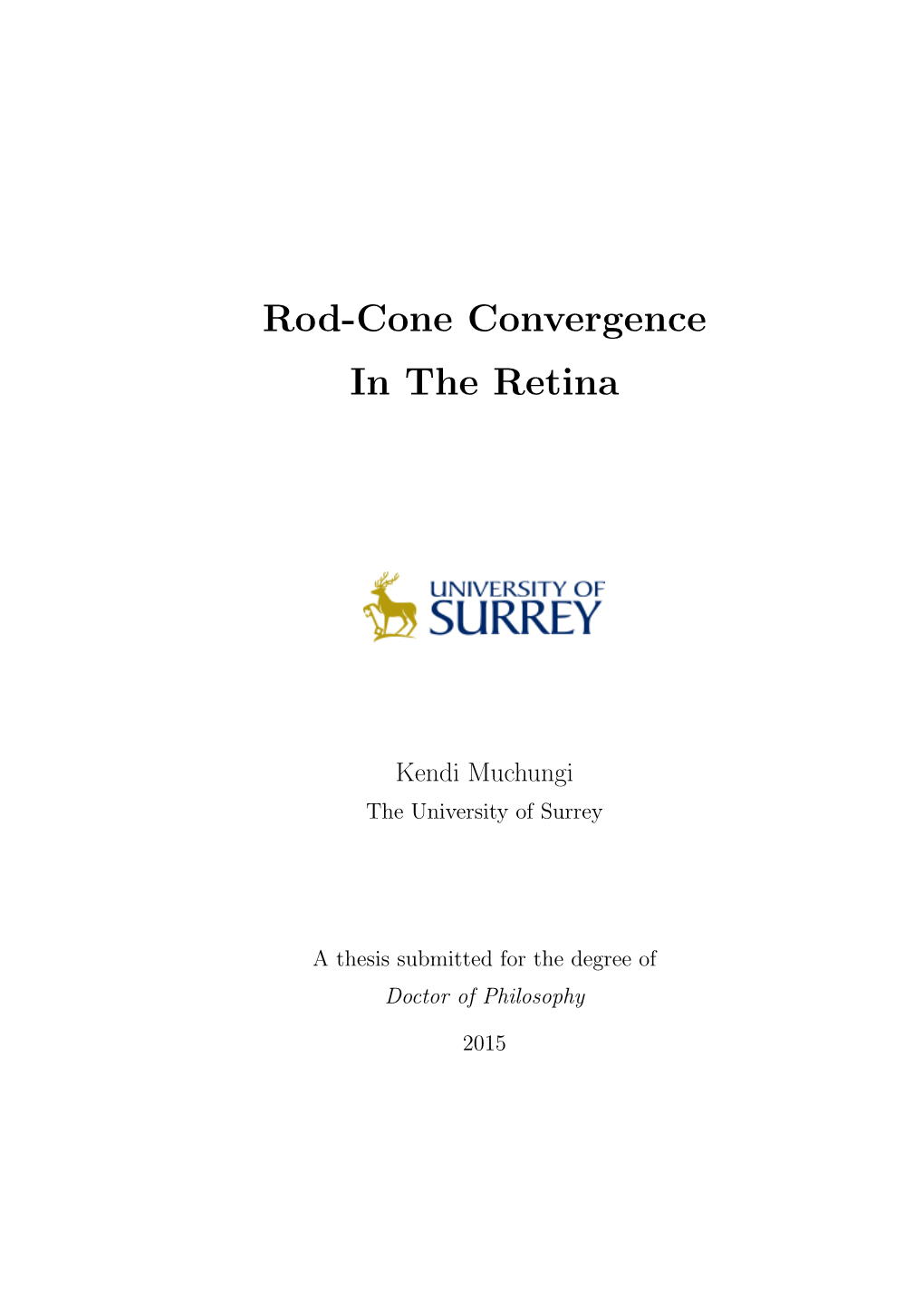 Rod-Cone Convergence in the Retina