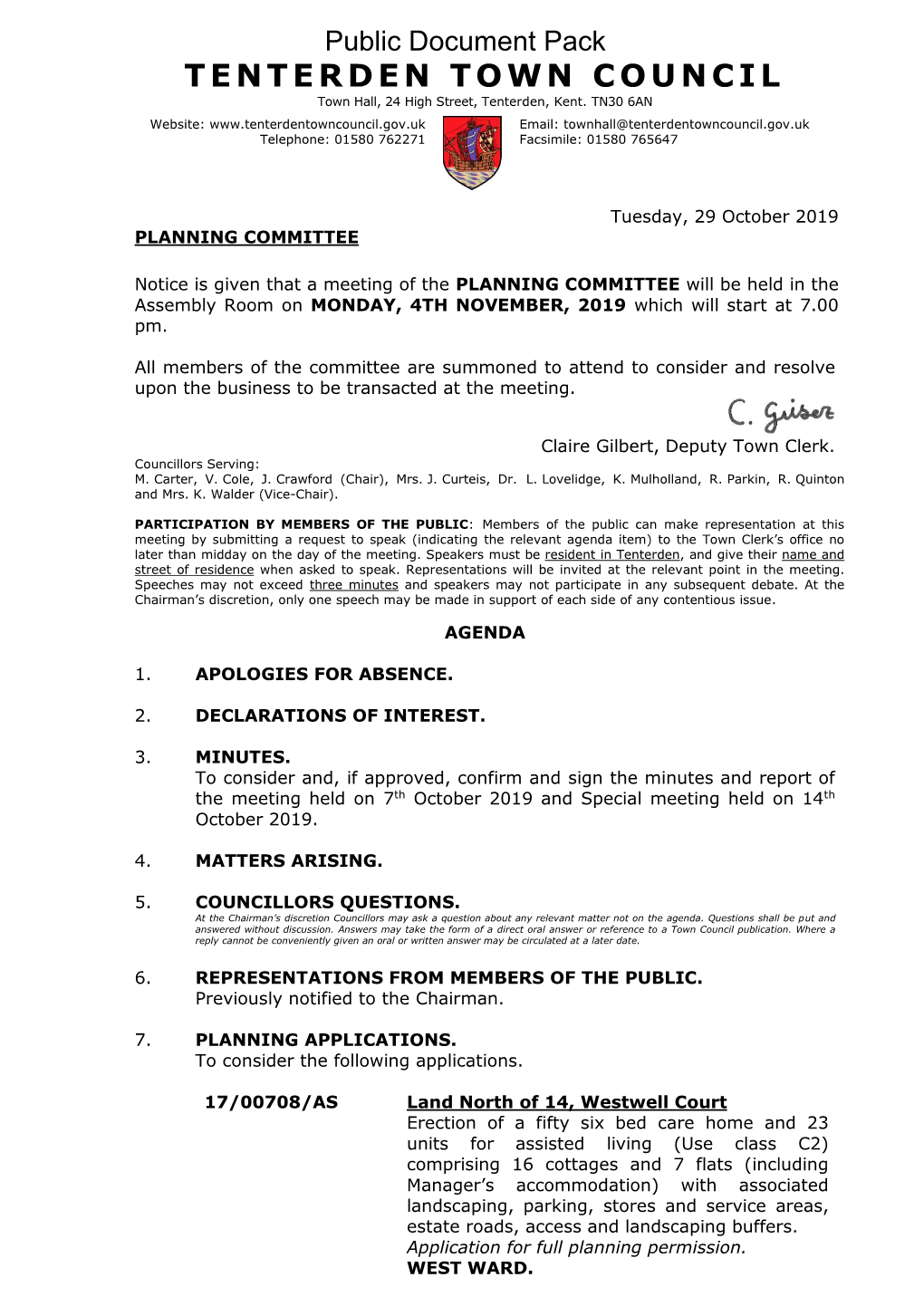 (Public Pack)Agenda Document for Planning Committee, 04/11/2019