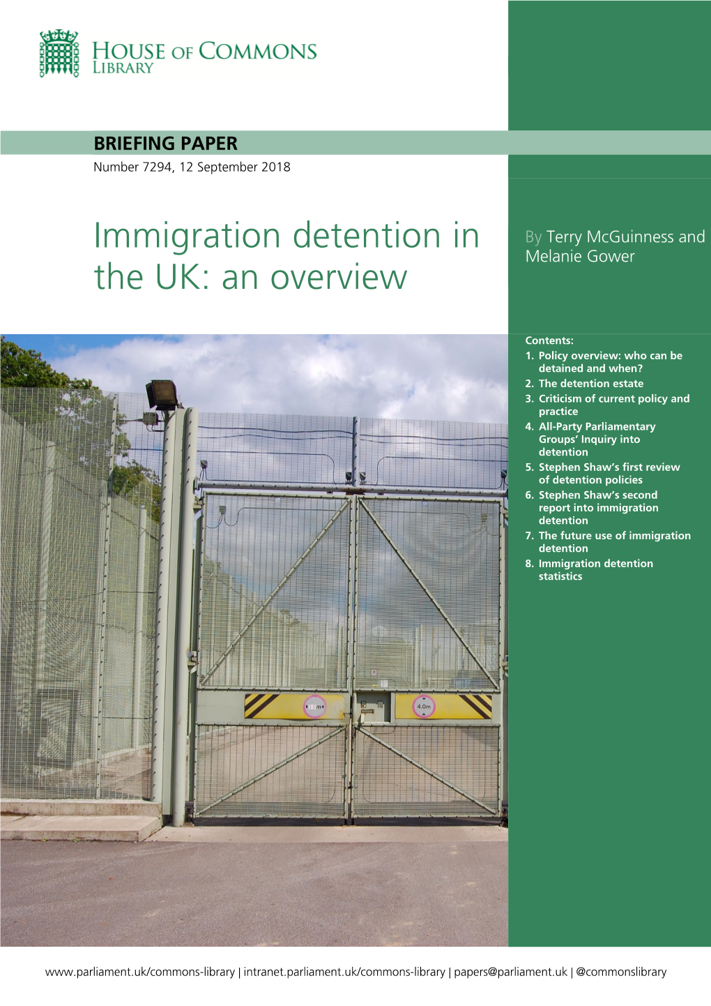 Immigration Detention in the UK: an Overview