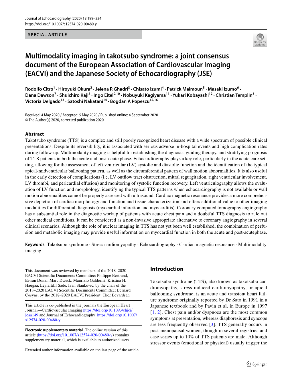Multimodality Imaging in Takotsubo Syndrome