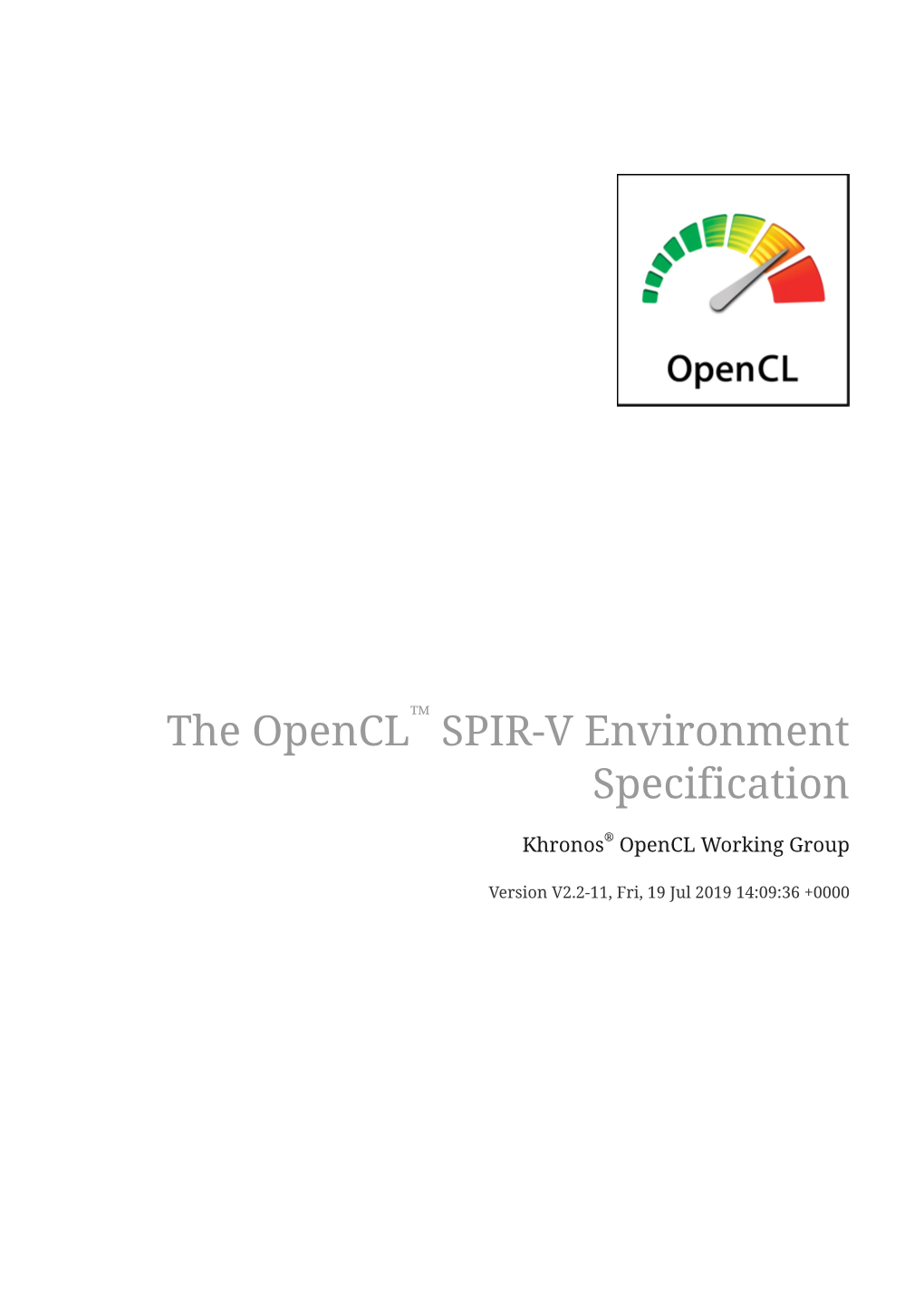 The Opencl™ SPIR-V Environment Specification