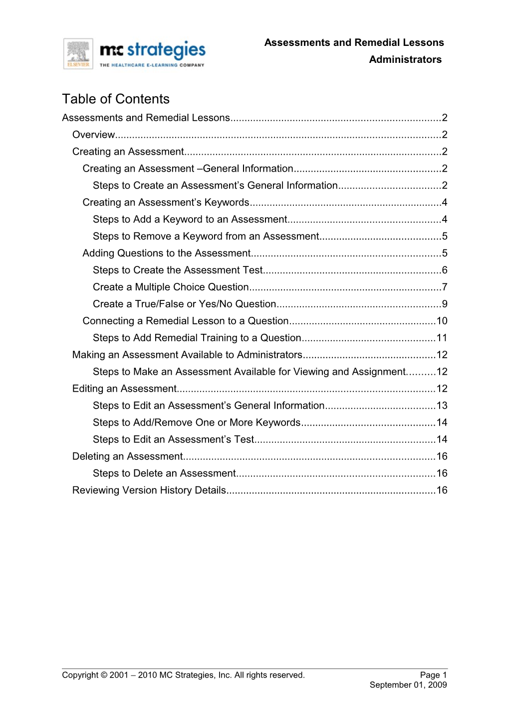 Assessments and Remedial Lessons 2