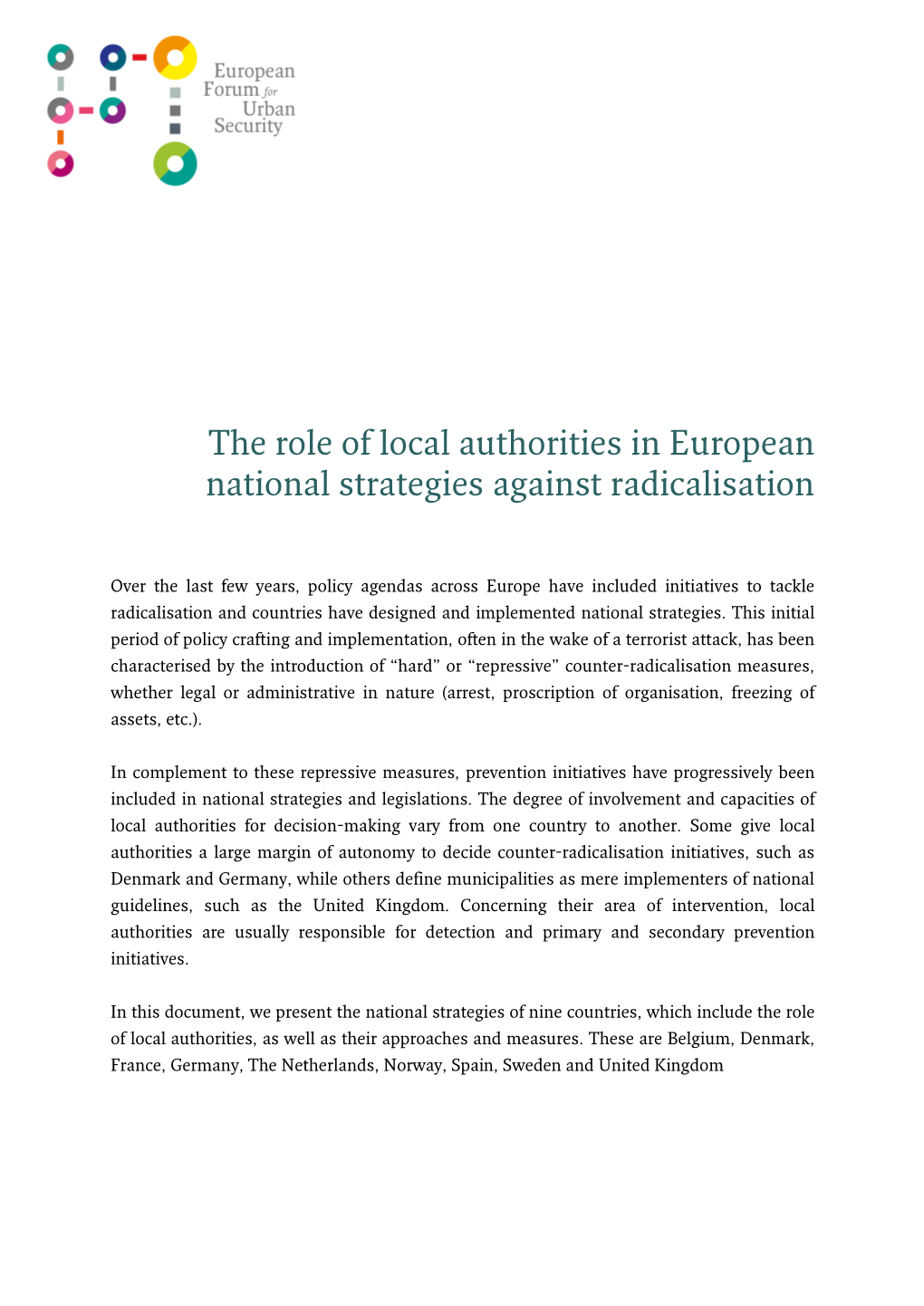 The Role of Local Authorities in National Strategies