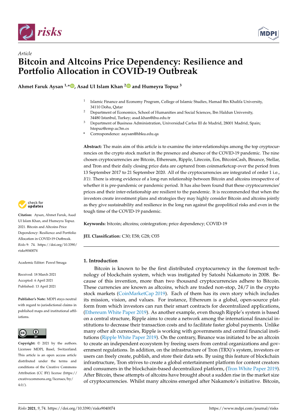 Bitcoin and Altcoins Price Dependency: Resilience and Portfolio Allocation in COVID-19 Outbreak