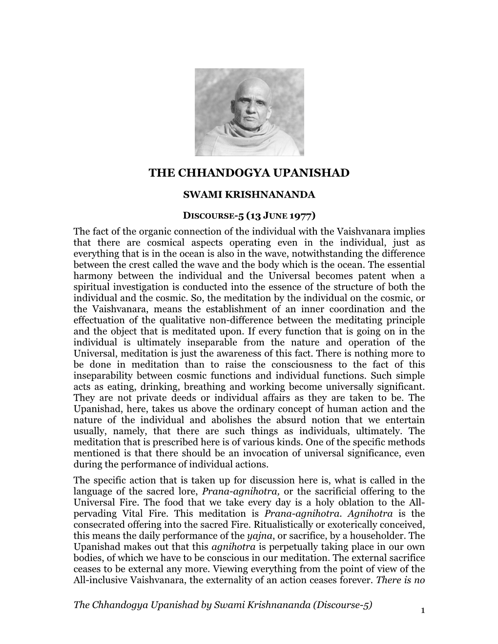 The Chhandogya Upanishad