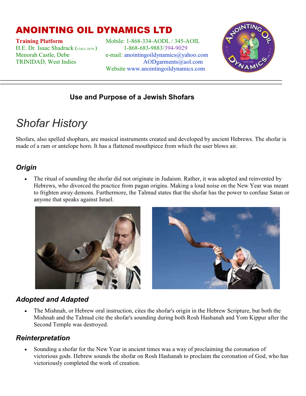 Shofar History