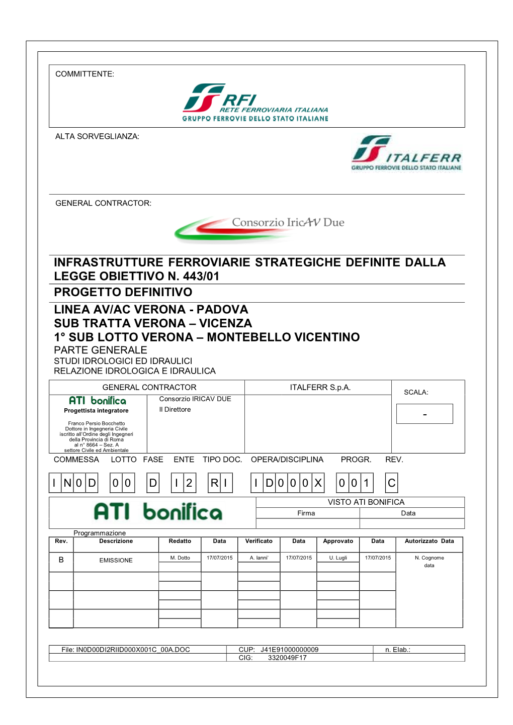 Infrastrutture Ferroviarie Strategiche Definite Dalla Legge Obiettivo N