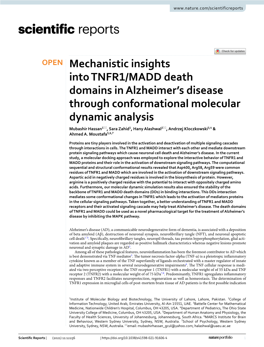 Mechanistic Insights Into TNFR1/MADD Death Domains In