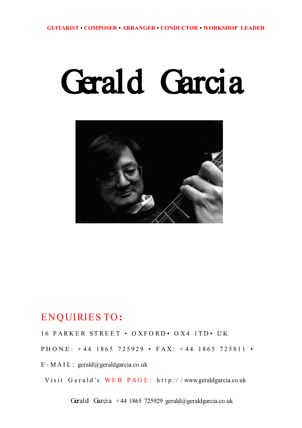 Gerald Garcia's Brochure