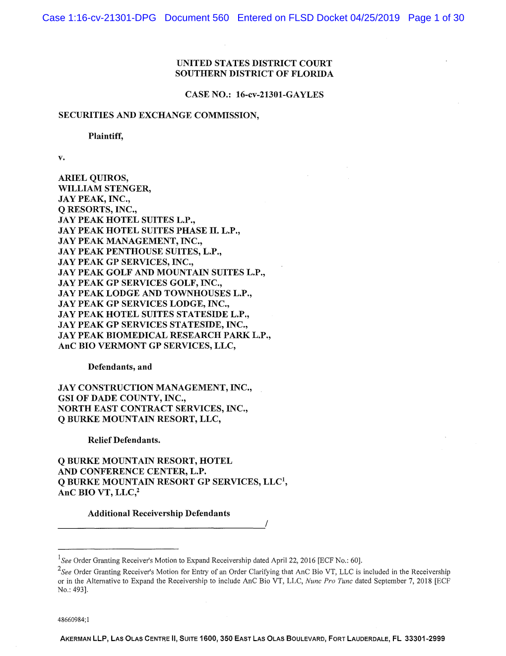 Case 1:16-Cv-21301-DPG Document 560 Entered on FLSD Docket 04/25/2019 Page 1 of 30