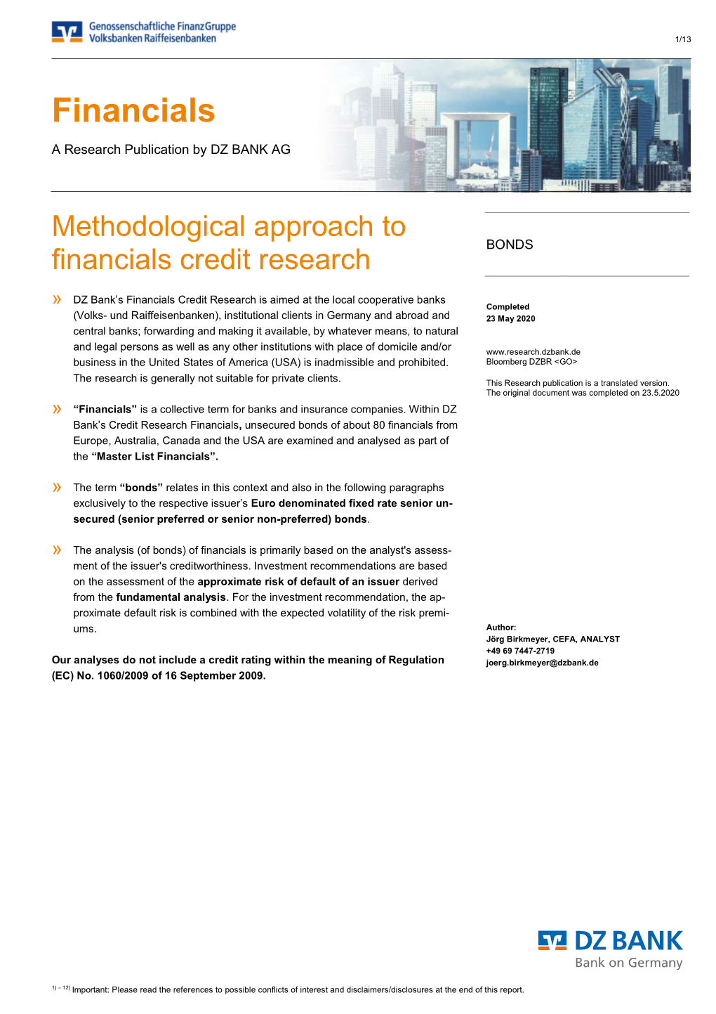 Financials Credit Research