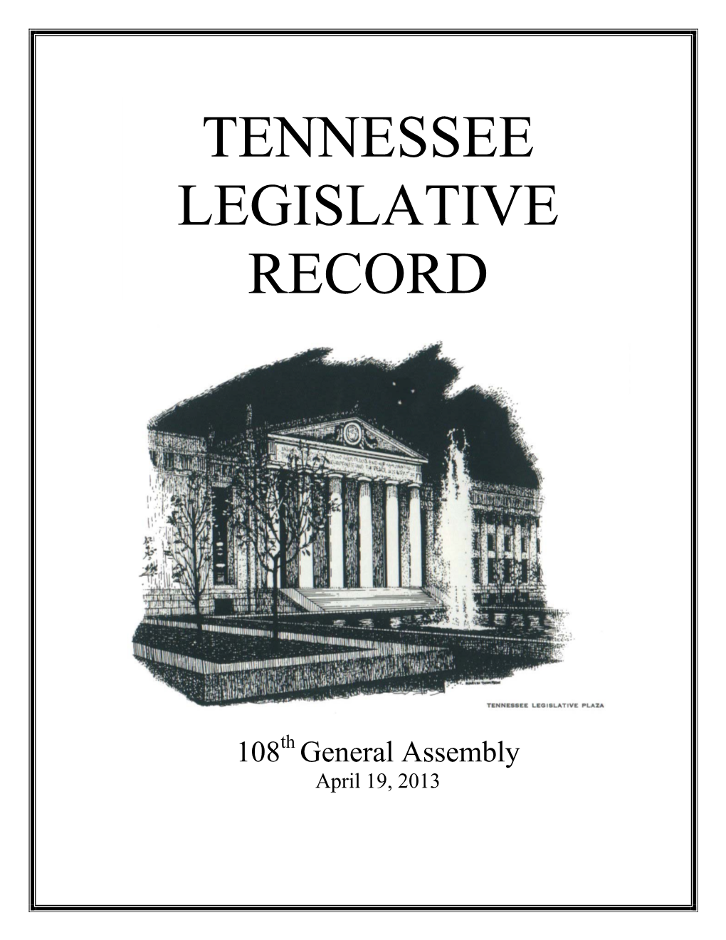 Tennessee Legislative Record