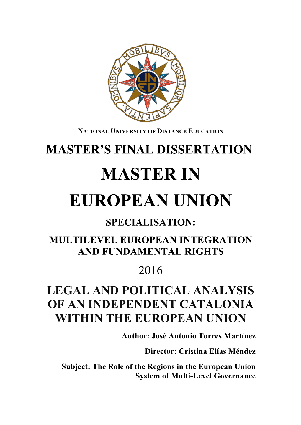 Master in European Union