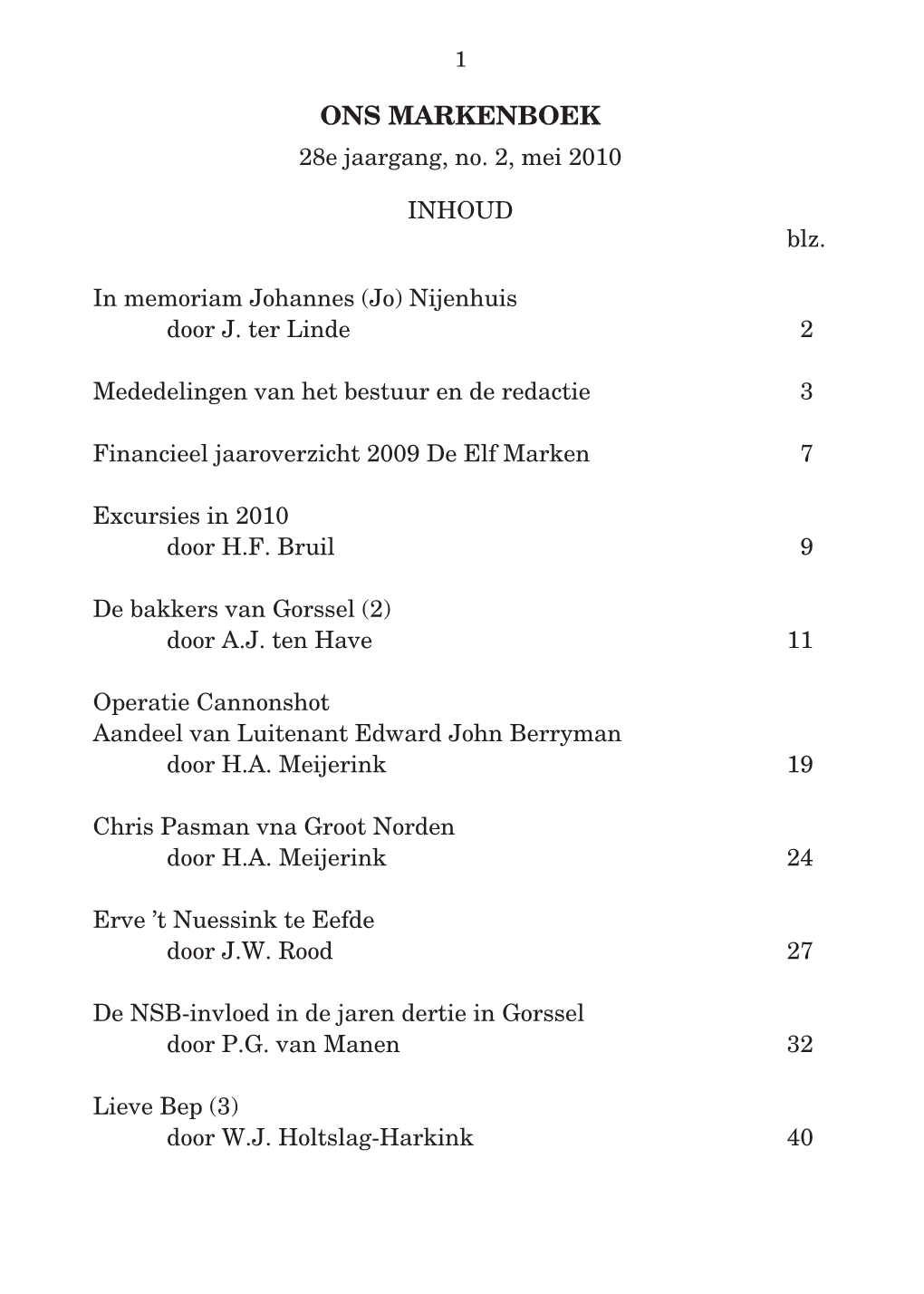 Ons Markenboek 2010-2